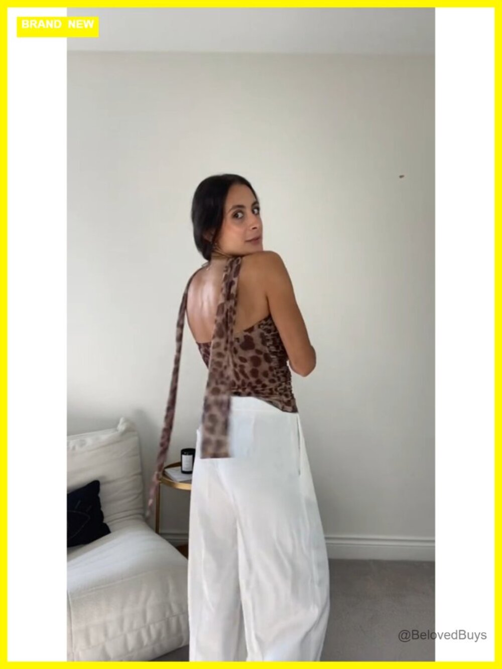 Cheetah Print Halter Mesh Tube Top - Going Out Tops for Women - Picture 7 of 7